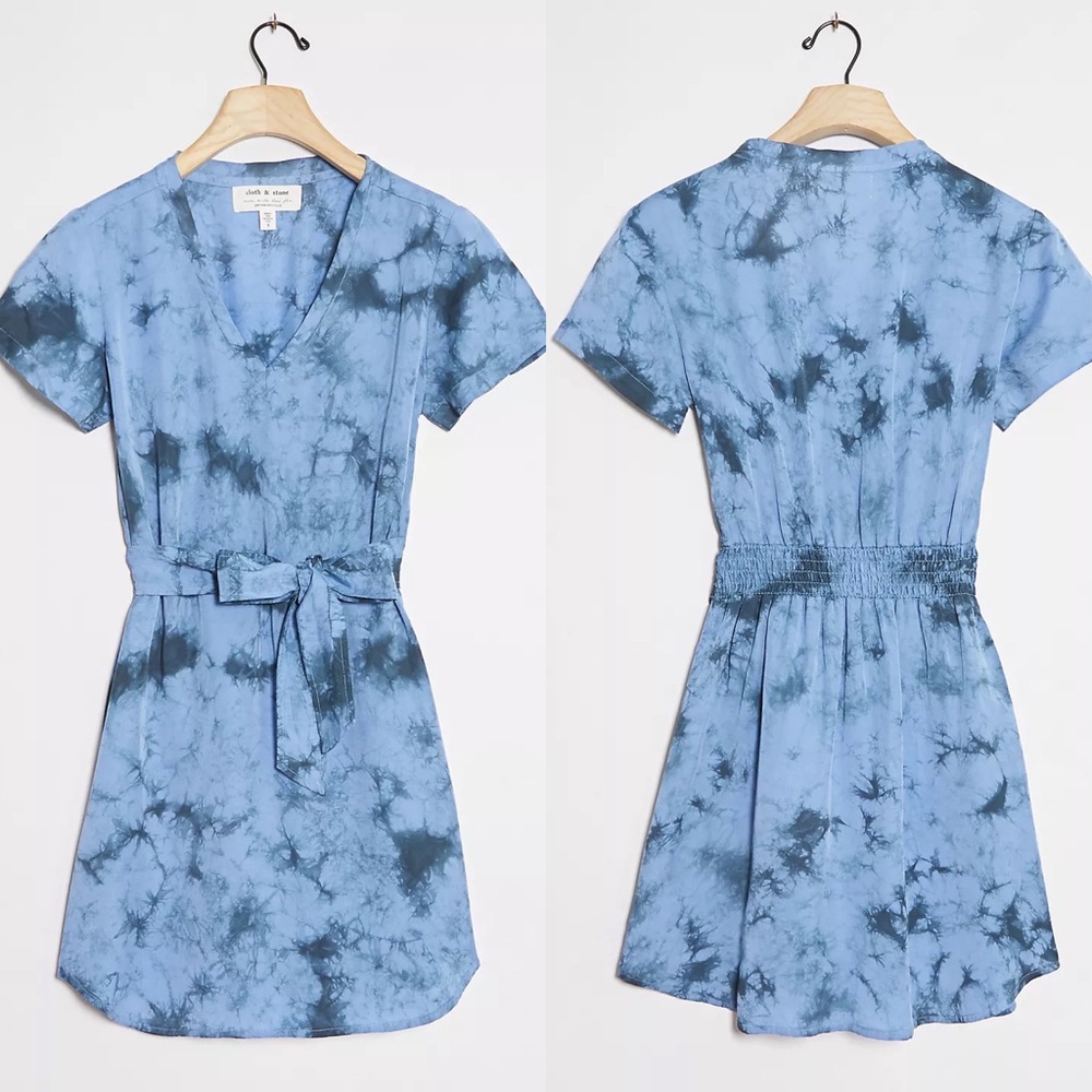 Anthropologie Cloth & Stone Liv Tie-Front Mini Dress